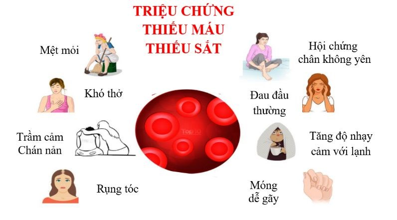 Thiếu sắt gây ra nhiều tác hại cho cơ thể