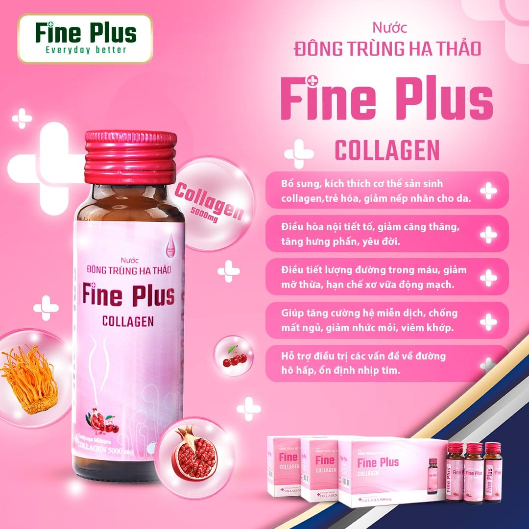 alt="Nước uống Đông trùng hạ thảo Fine Plus Collagen 5000mg"