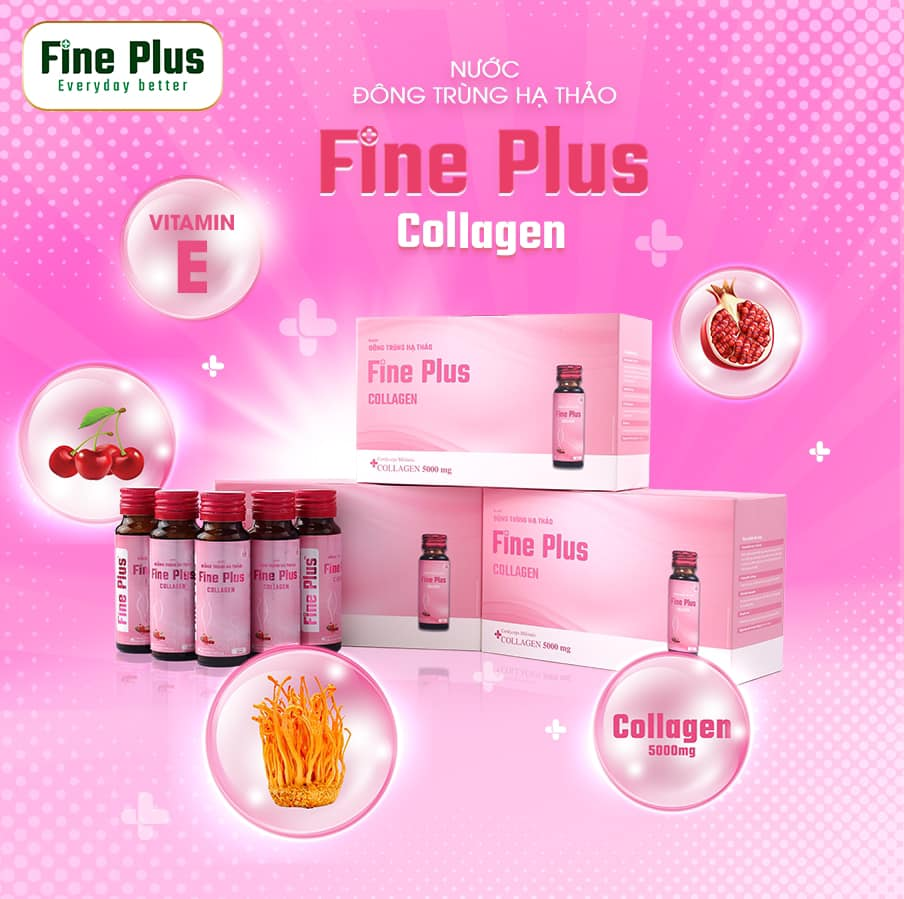 Collagen Fine Plus giúp dưỡng da trắng sáng mịn màng, đều màu da